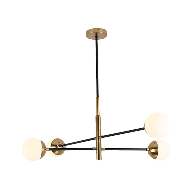 Gold Metal Stacked Chandelier with Glass Modo Pendant Light - Elegant Living Room Lighting