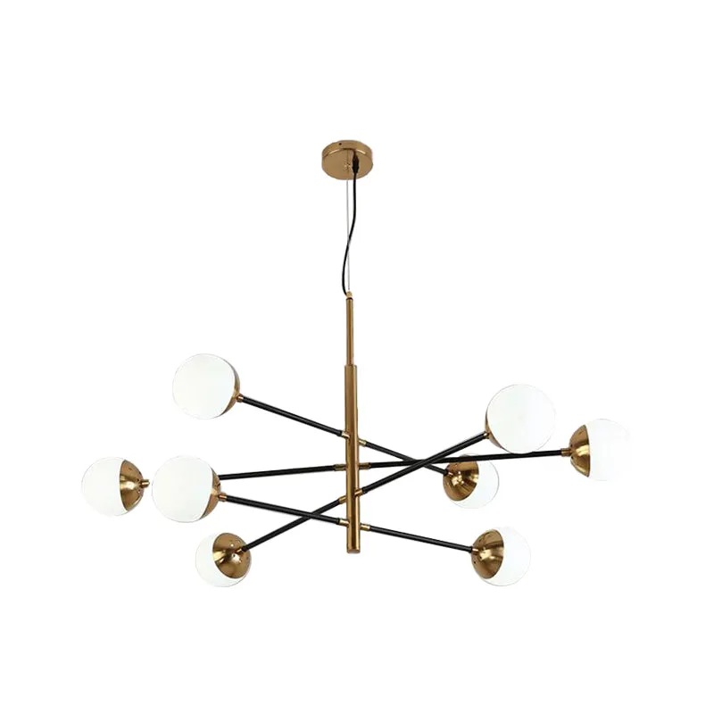 Gold Metal Stacked Chandelier with Glass Modo Pendant Light - Elegant Living Room Lighting