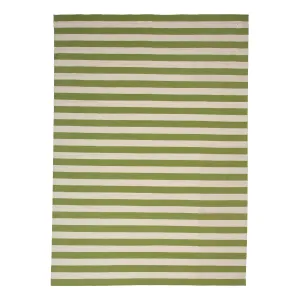 Green & White Dhurrie Cotton Rug - 10' x 14'11"