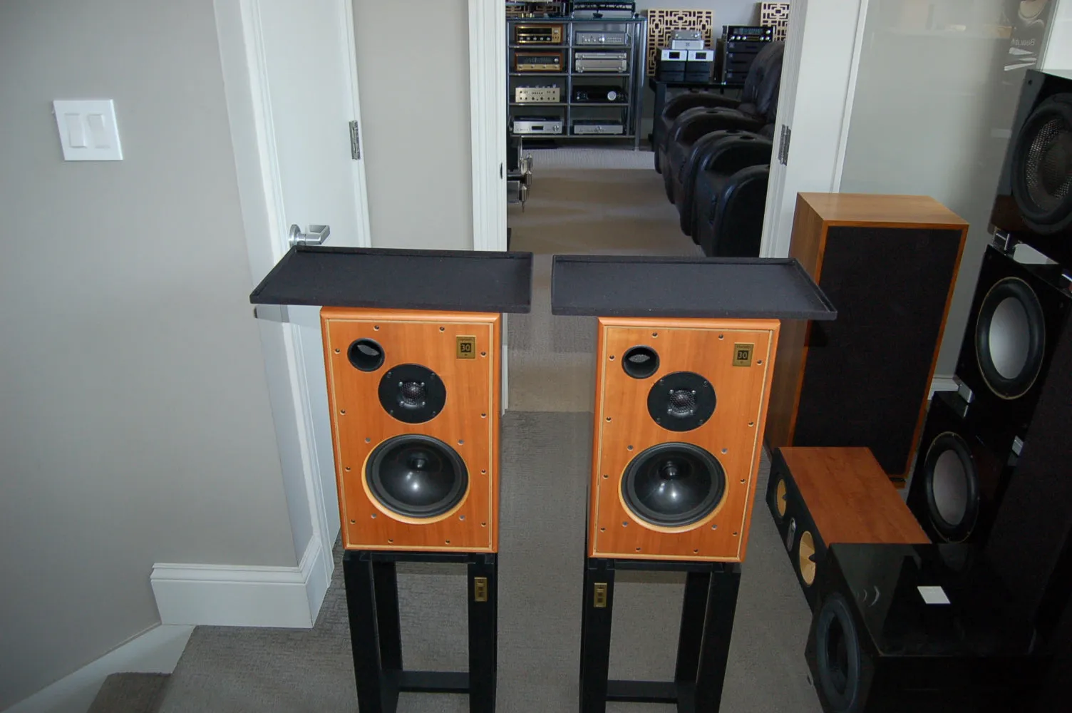 Harbeth 30.1 loudspeakers with matching stands (cherry wood)