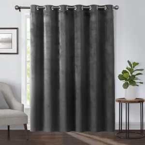 Heavyweight Wide Width 84-Inches Velvet Curtains Grommet Top (Single)