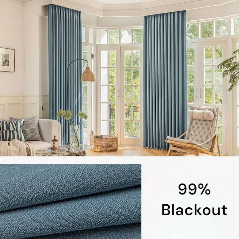 Isla Jacquard Textured 100% Blackout Custom Curtain