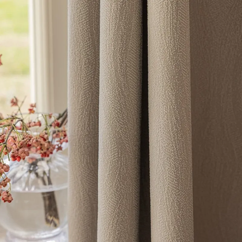 Isla Jacquard Textured 100% Blackout Custom Curtain