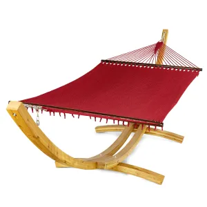 Jumbo Red Hammock and Wood Arc Stand | Caribbean Hammocks