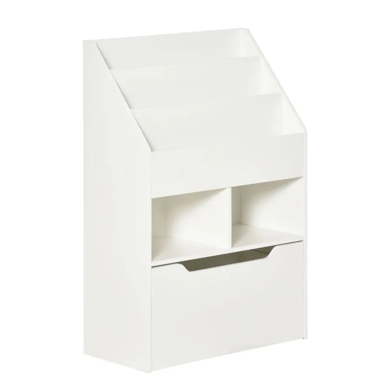 Kids Bookcase Multi-Shelf Book Rack Organizer - White