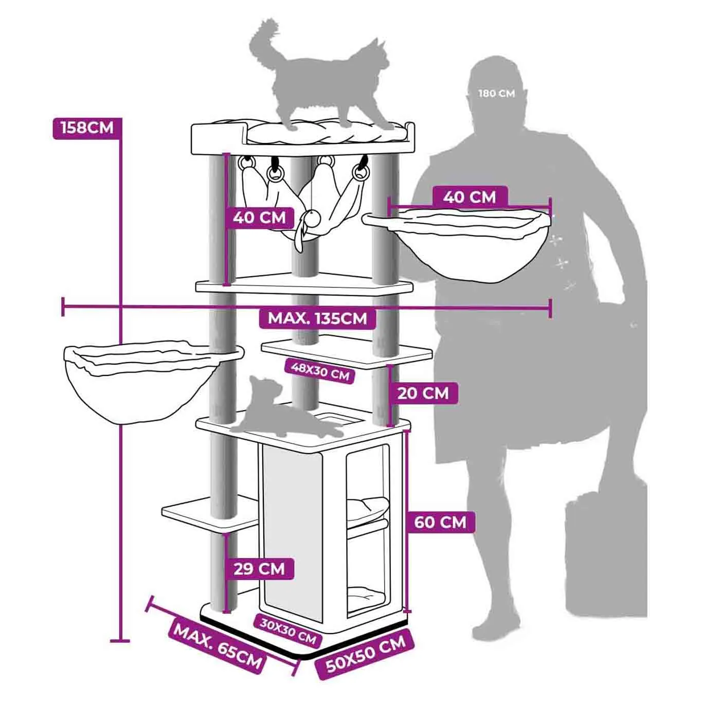 Kings & Queens Ramses 158cm Cat Tree