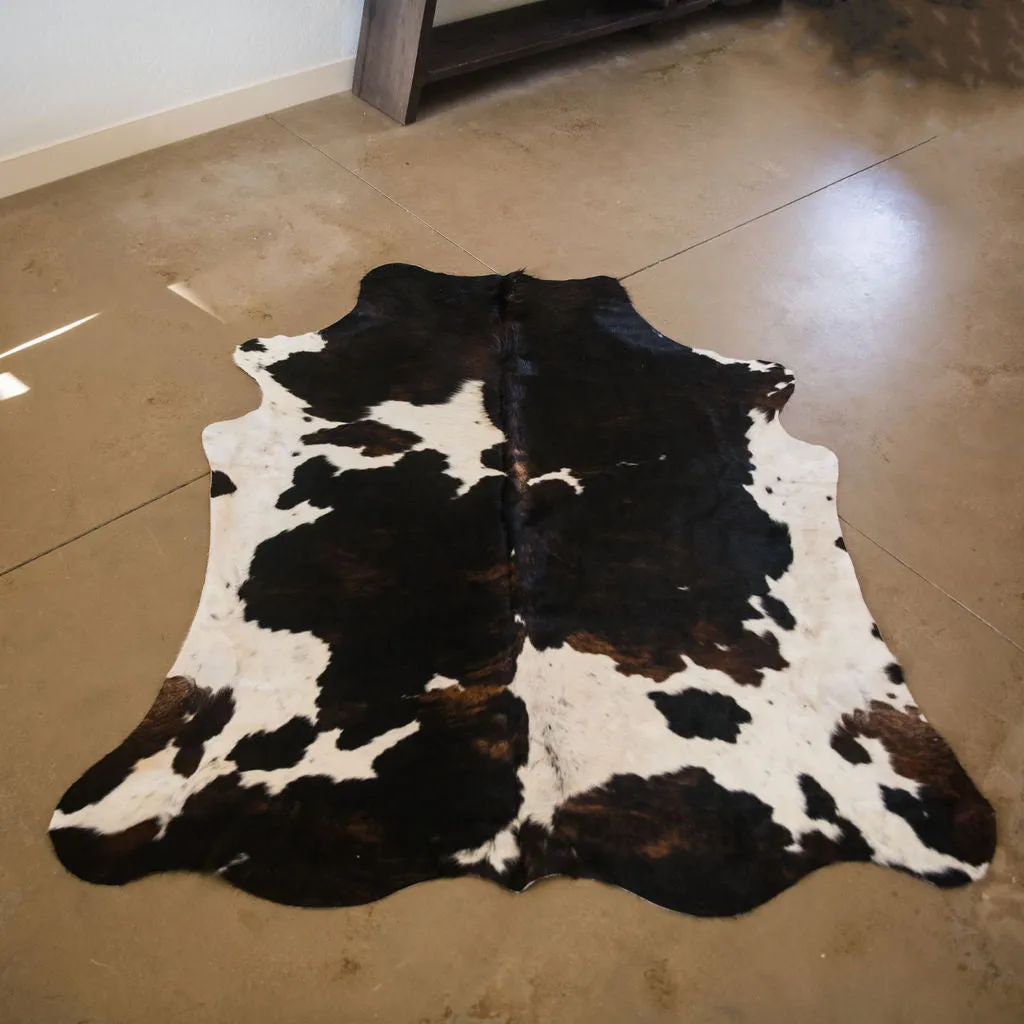 Large Brindle Long Hair Cowhide- Black