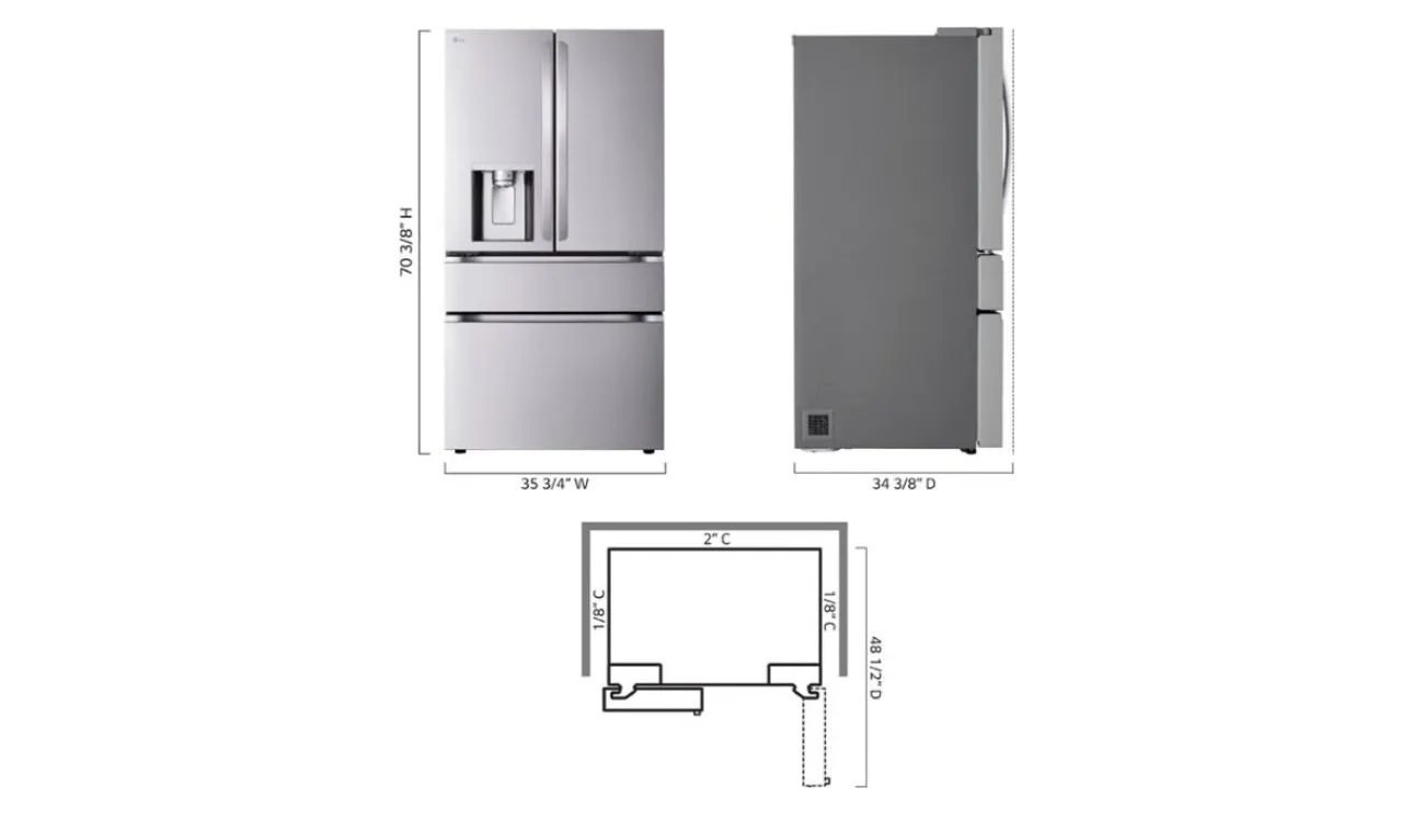 LG - Standard-Depth MAX 28.6 Cu. Ft. 4-Door French Door Smart Refrigerator with Full-Convert Drawer - Stainless Steel
Model:LF29H8330S