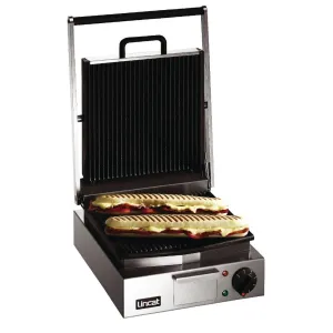 LPG - Lincat Lynx 400 Electric Counter-top Single Panini Grill - Ribbed Upper & Lower Plates - W 310 mm - 2.25 kW CD423