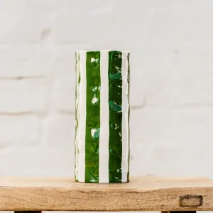 Medium Vase - Forest Green Stripe