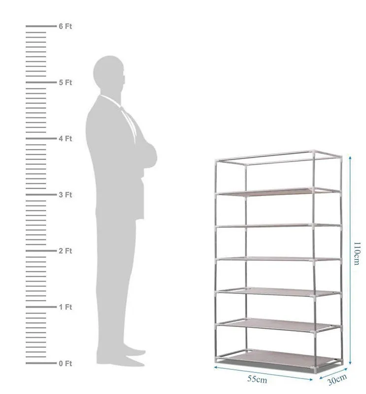 Metal Collapsible  Organiser with 6 Layer (Brwon)