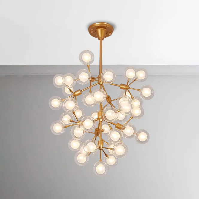 Modern Golden Glass Ball Chandelier Pendant Light - 25/45 Lights - Ideal for Living Room