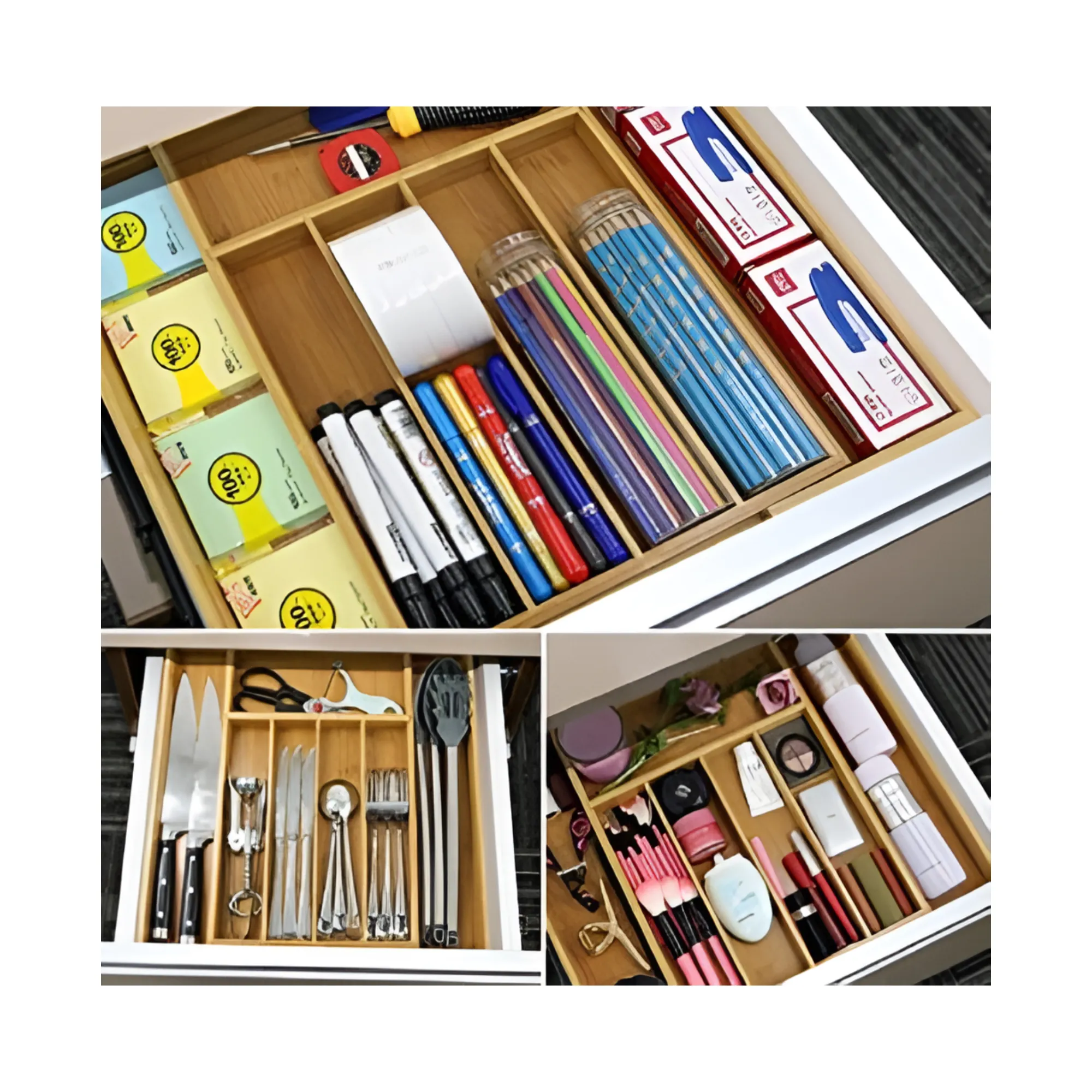 Multi-Functional Expandable Organizer Tray with Dividers