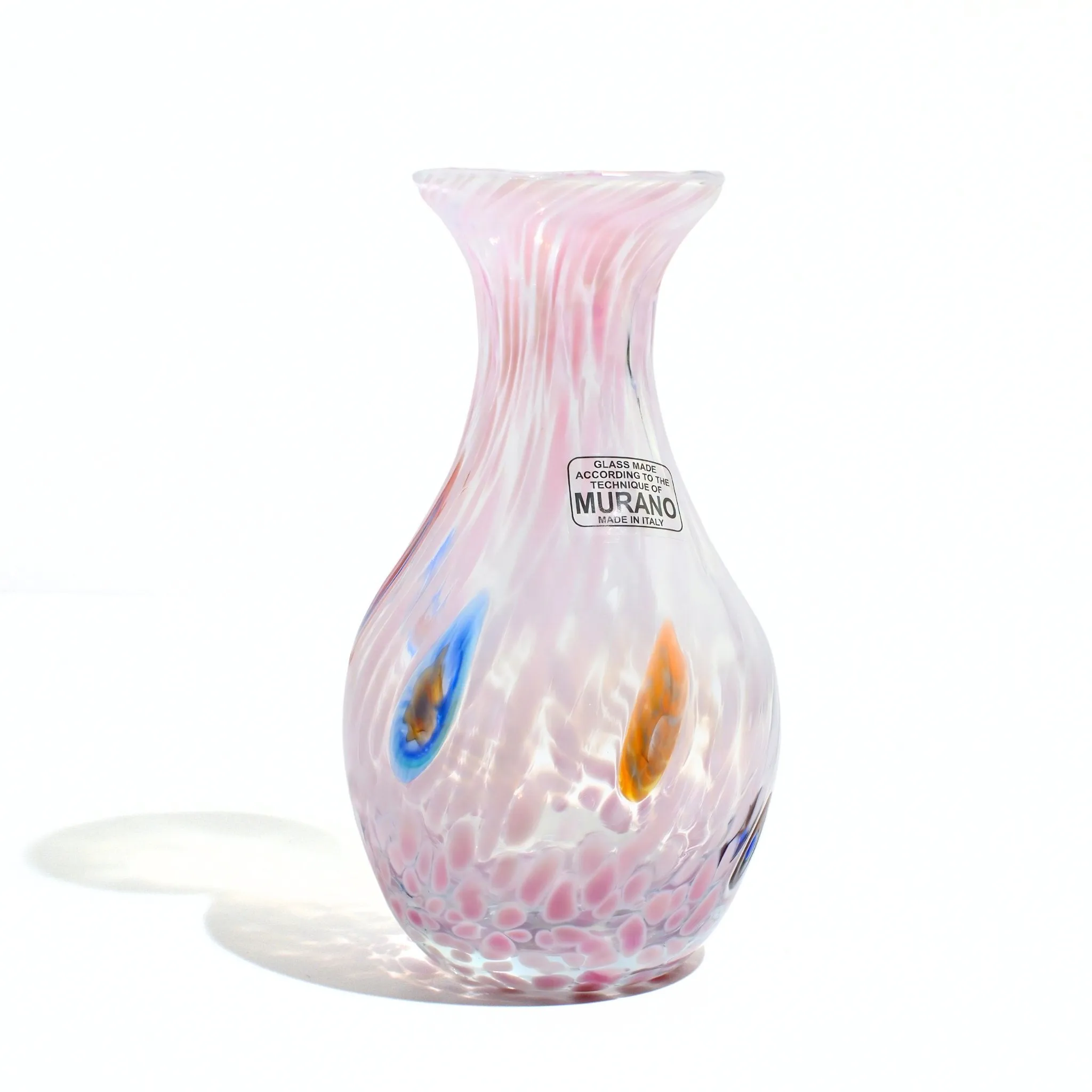 Murano Glass Fiori Small Vase, Made in Italy