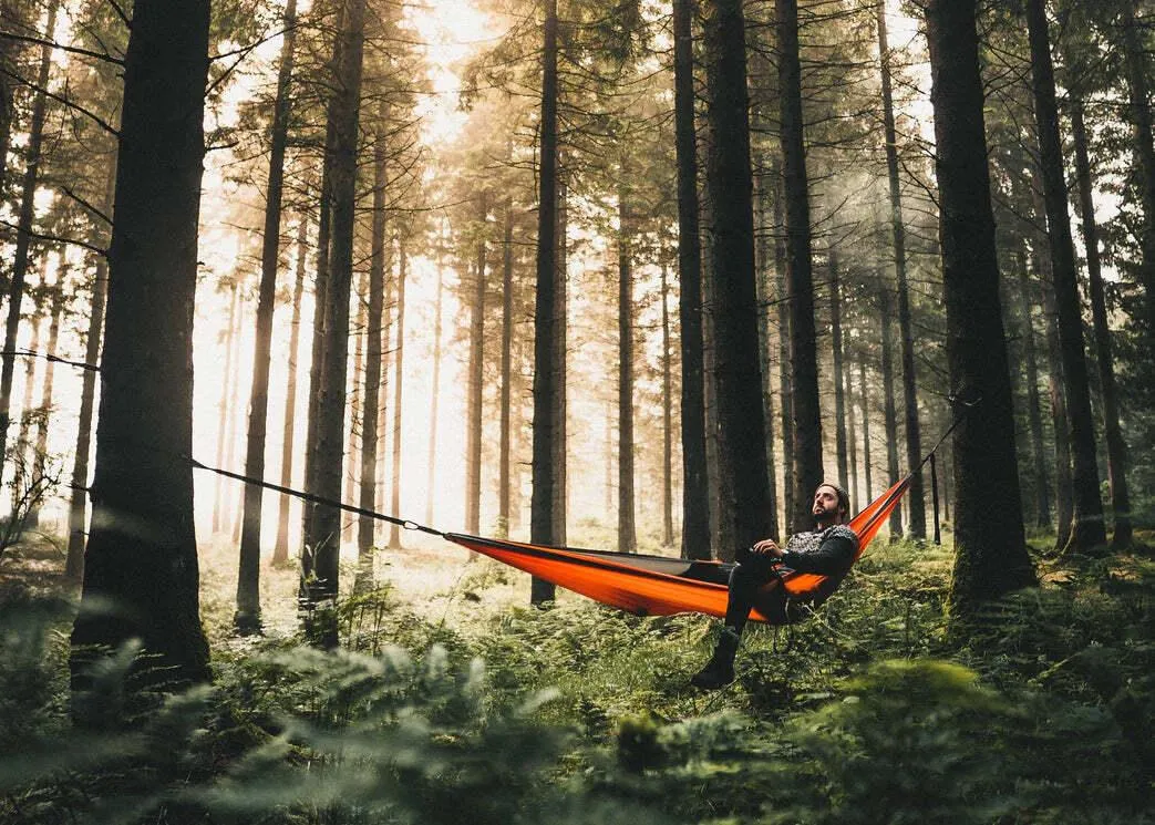 NAKIE SUNBURNT ORANGE RECYCLED HAMMOCK WITH STRAPS