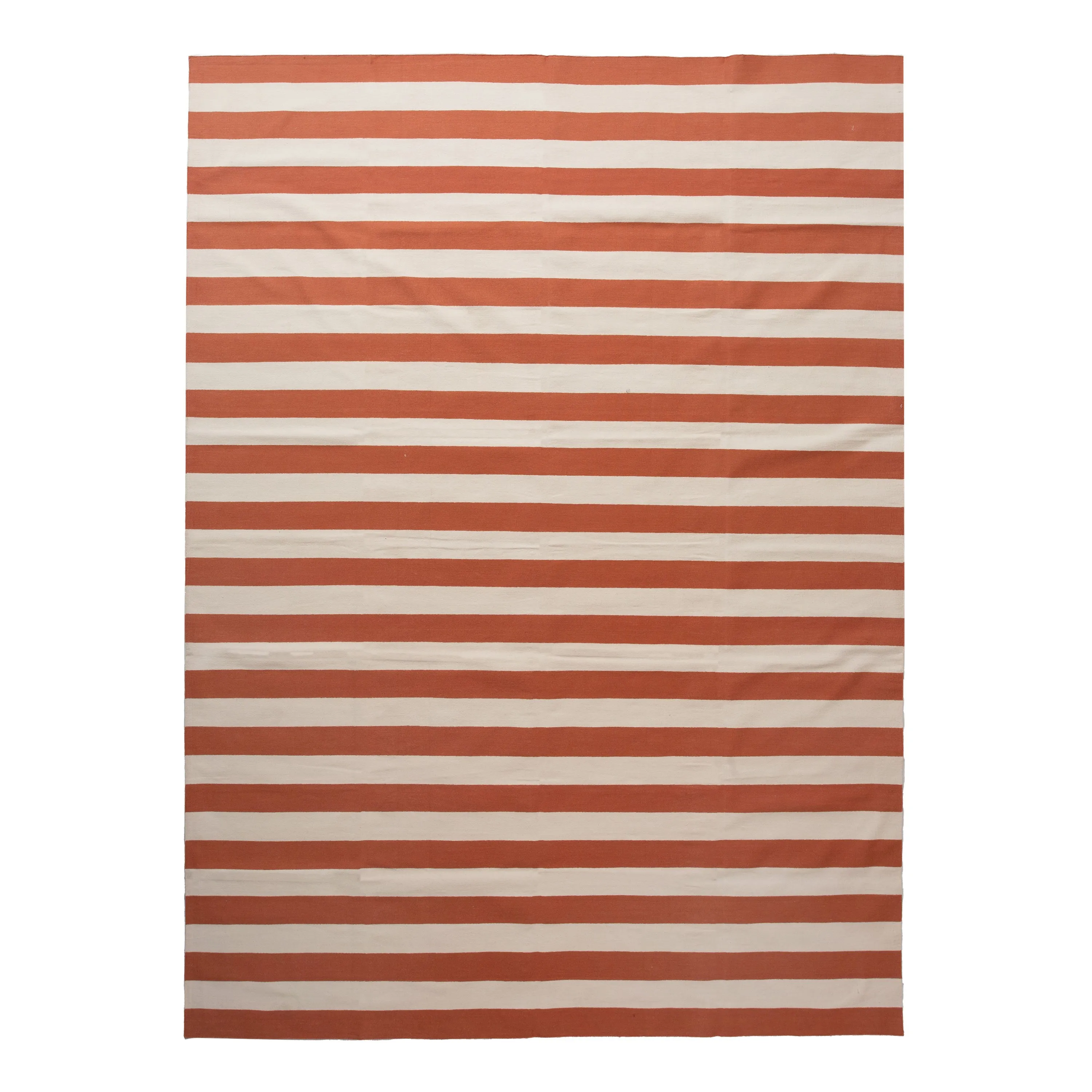 Orange Flatweave Cotton Rug - 8'10" x 11'10"