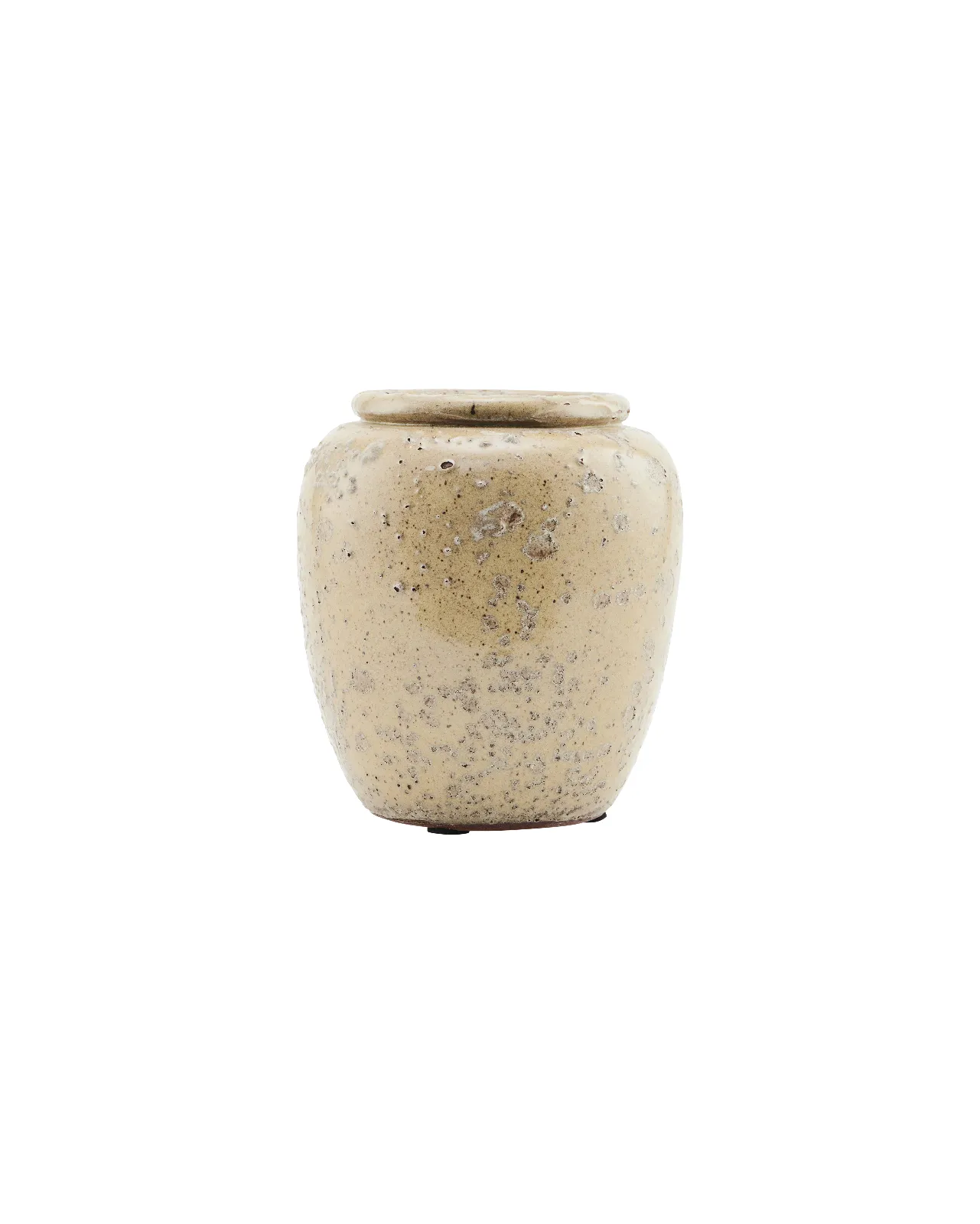 Pale green/beige glazed earthenware vase