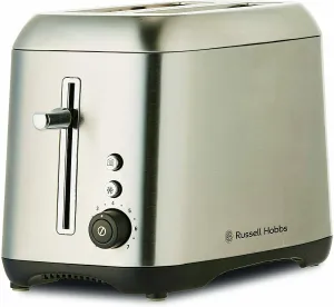 RUSSELL HOBBS RHT82BRU 2 Slice Electric  Toaster Stainless Steel with Bread & Crumb Tray