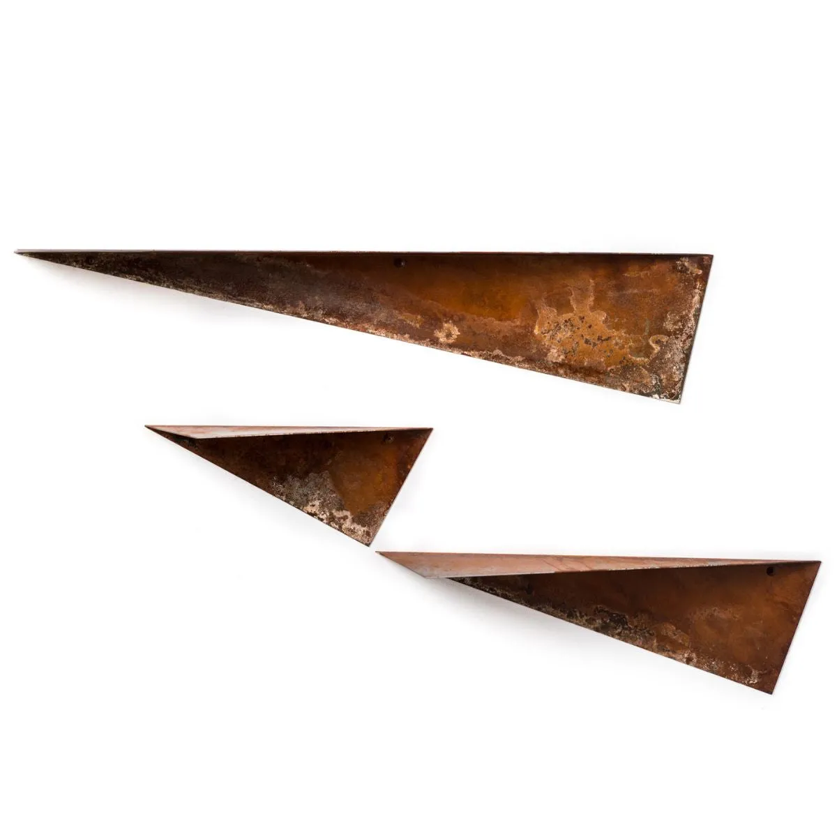 Rustic metal shelves (set of 3)