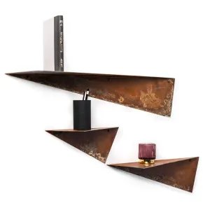 Rustic metal shelves (set of 3)