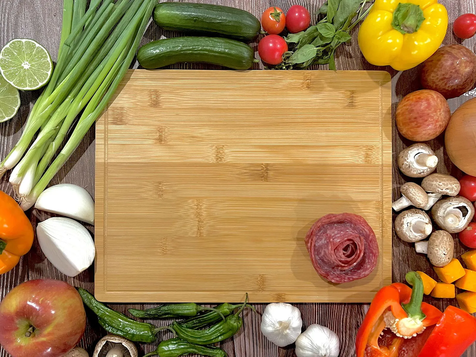 (Set of 10) 14"X11" Thick Sturdy Bulk Plain Bamboo Serving Tray, Chopping Board with Juice Groove for Customized, Personalized Engraving Purpose