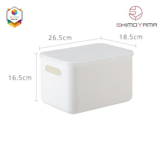 Shimoyama Small White Handled Storage Box with Lid