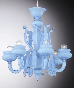 Sky Blue And White "Incamiciato" Chandelier