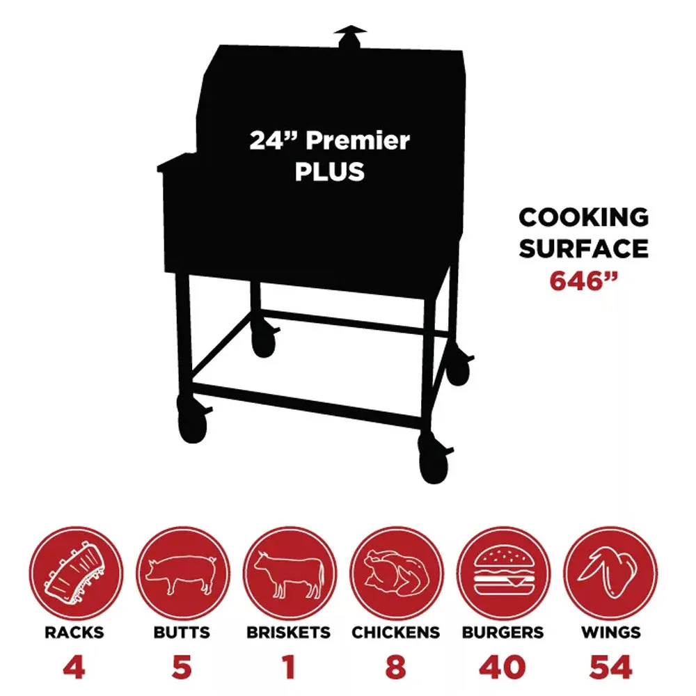 Smokin Brothers 24" Premier Plus Wood Pellet Grill 646" Sq Inches G024PLUS