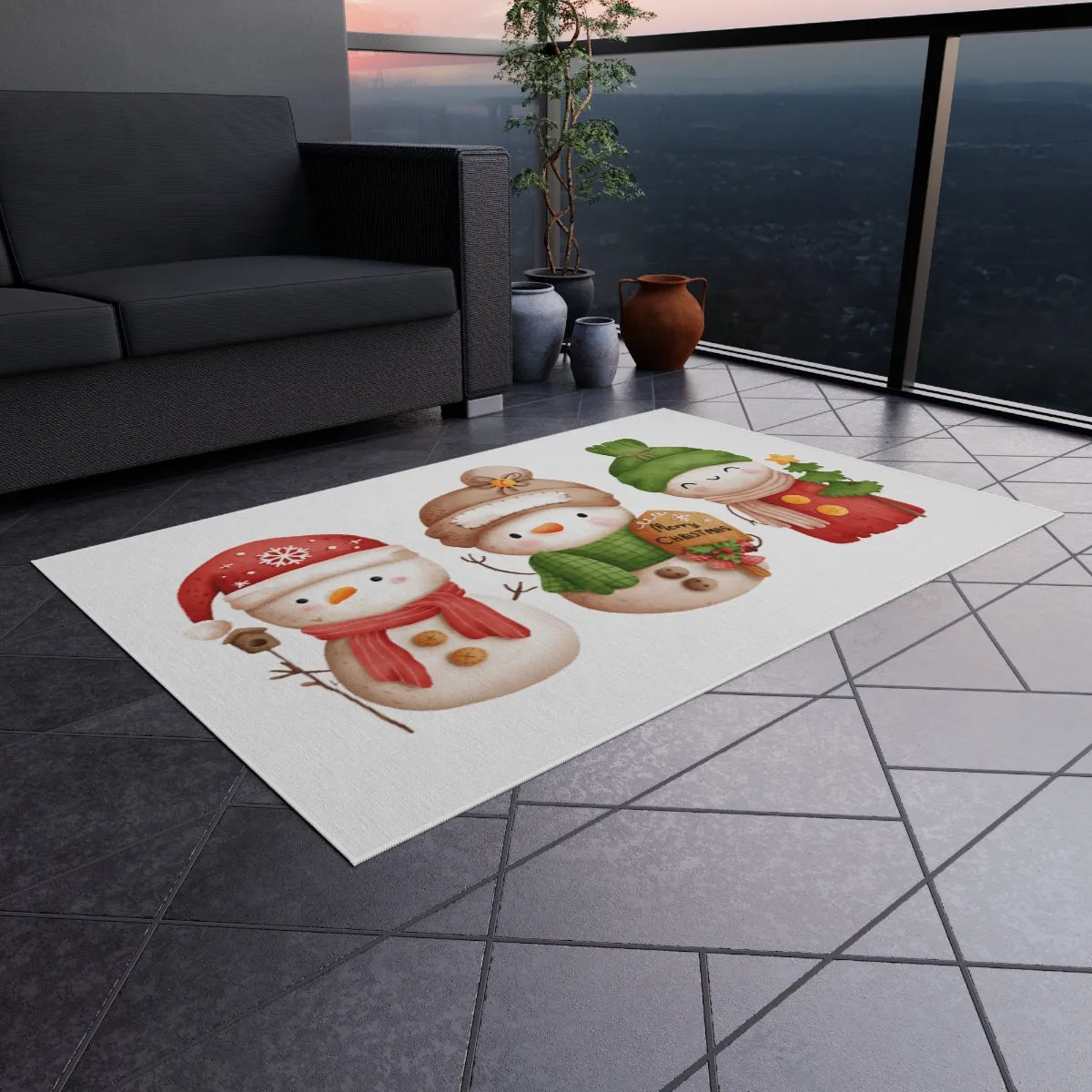 Snowmen Outdoor Rug