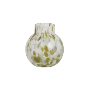 Splatter Glass Vase - Moss