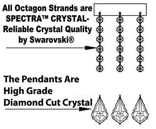 Swarovski Crystal Trimmed Chandelier Lighting Chandeliers H35"X W46" Great for The Foyer, Entry Way, Living Room, Family Room and More! - A83-B62/CS/2MT/24 1SW