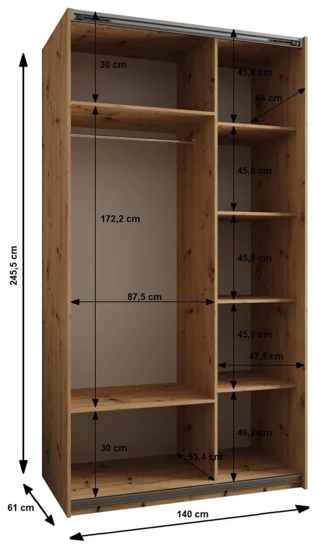 Trosa IV Sliding Door Wardrobe 140cm