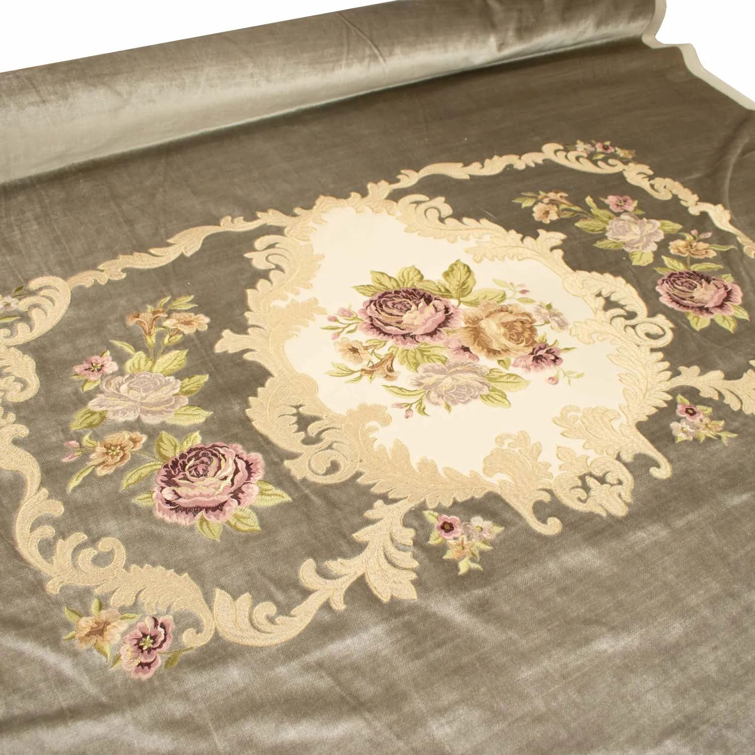 Vintage Embroidery Velvet Curtaining/Upholstery Luxury Fabric by Panel