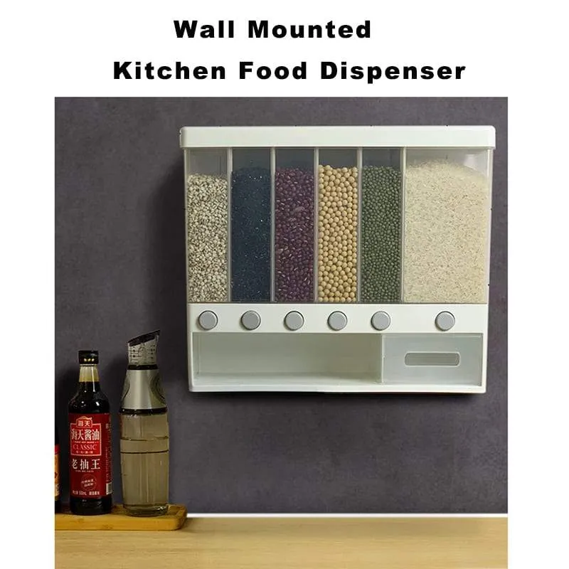 Wall Mounted Divided Rice and Cereal Dispenser