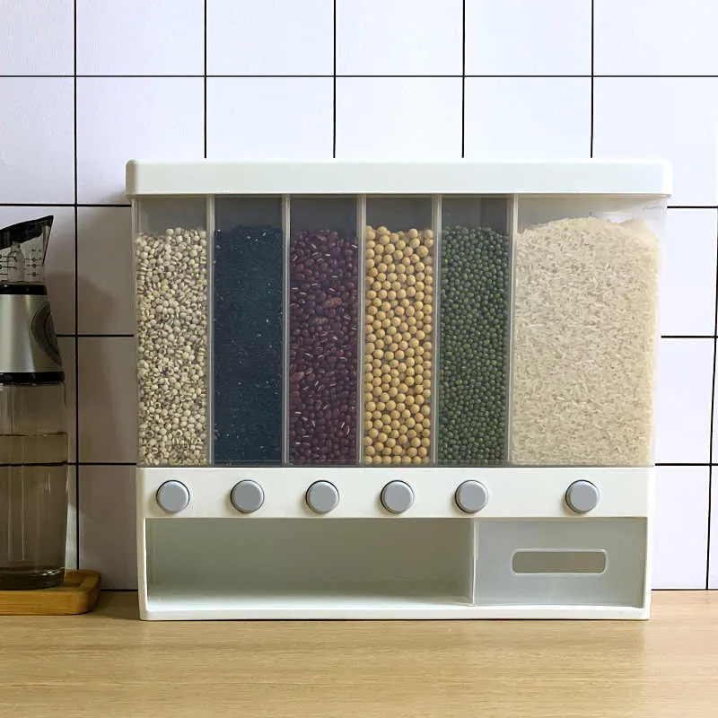 Wall Mounted Divided Rice and Cereal Dispenser