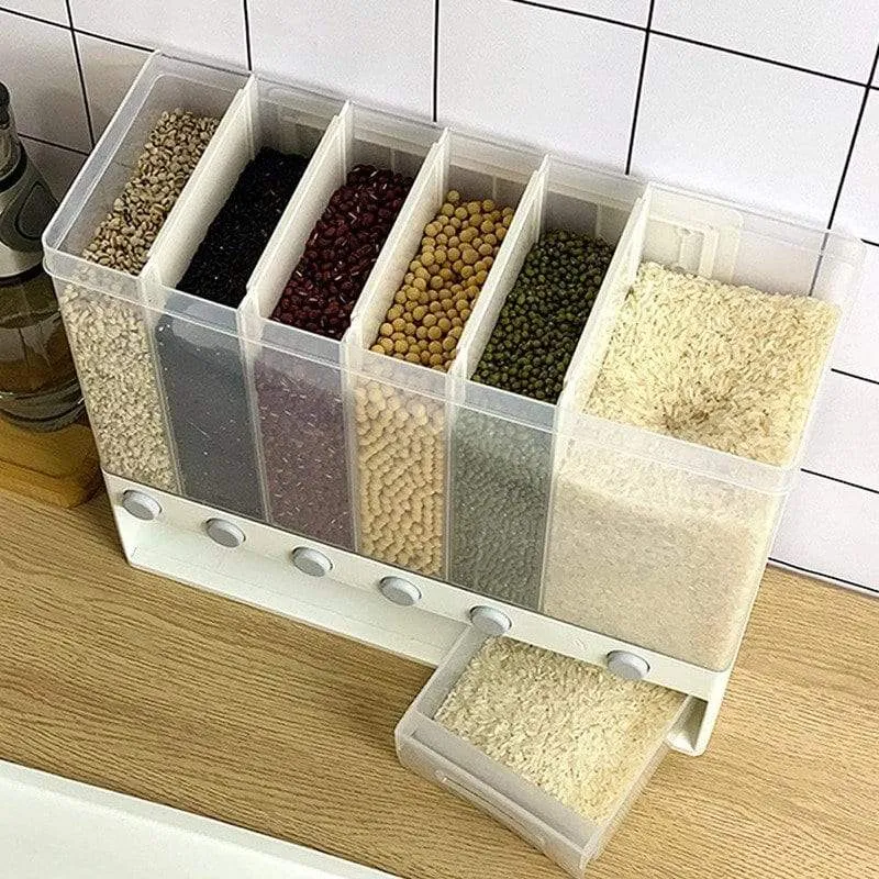 Wall Mounted Divided Rice and Cereal Dispenser