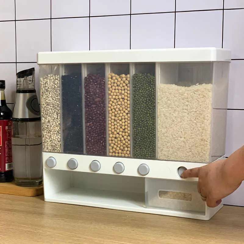 Wall Mounted Divided Rice and Cereal Dispenser