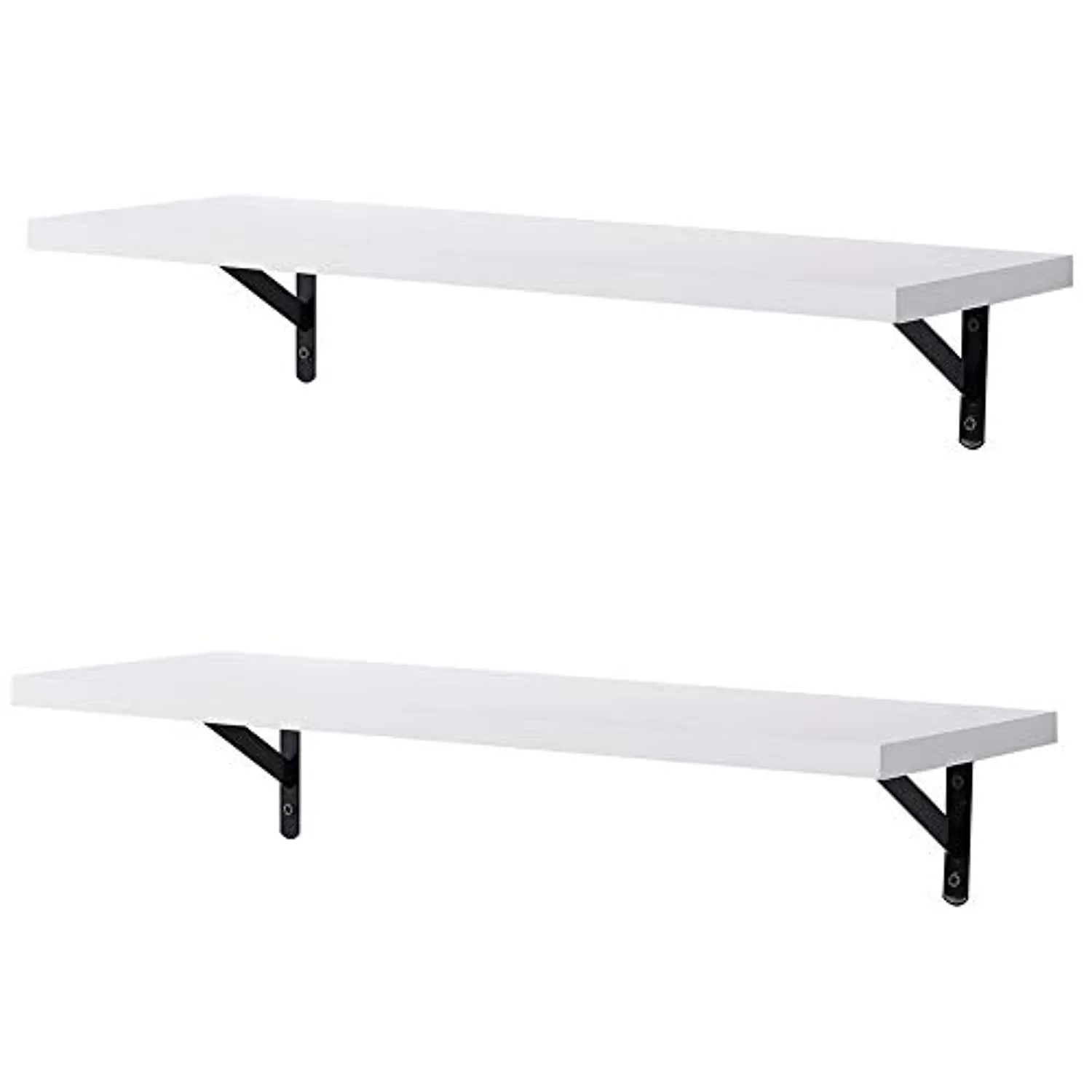 Wall Mounted Floating Shelves, Set of 2, Display Ledge, Storage Rack for Room/Kitchen/Office - White