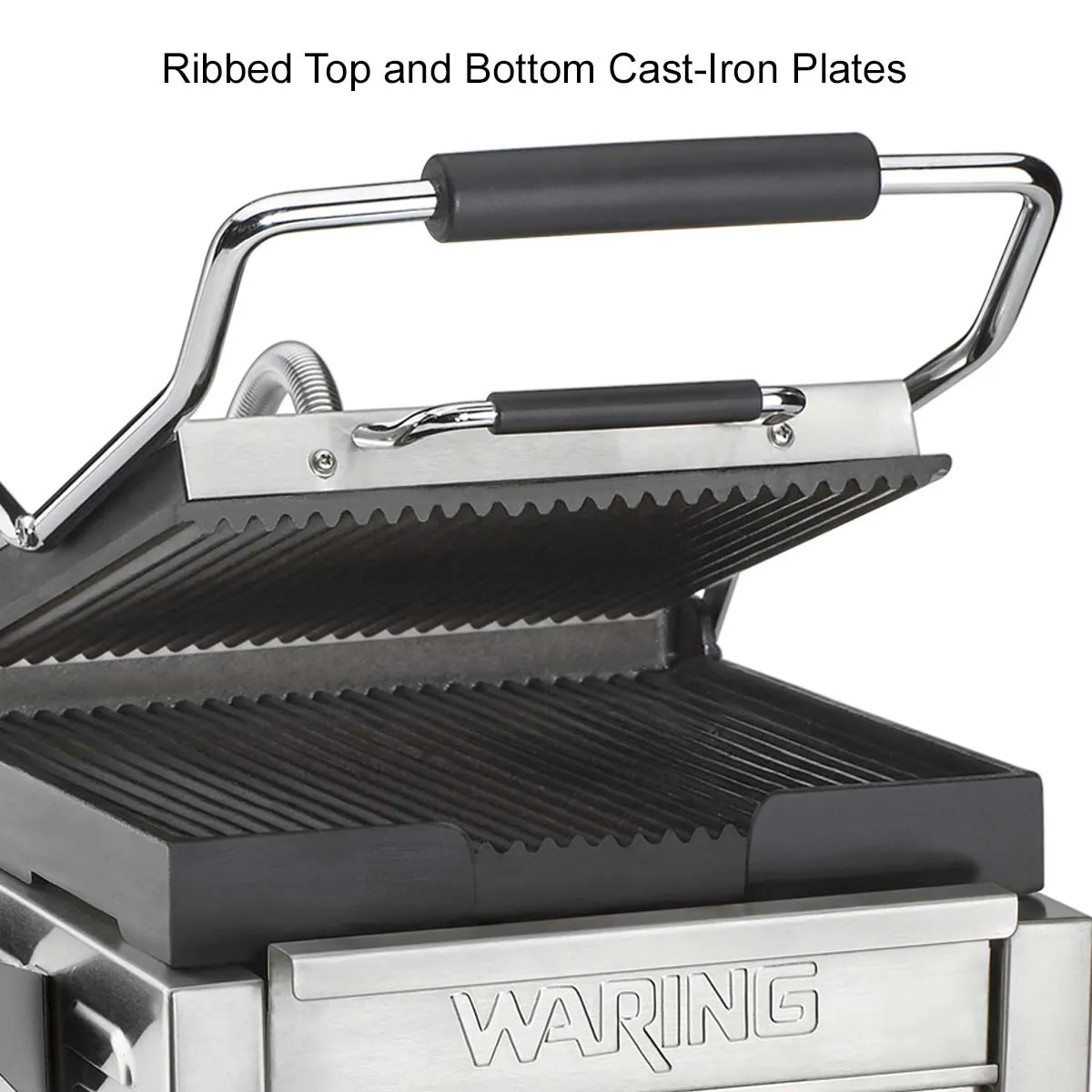 Waring WPG150 Compact Italian-Style Panini Grill, w/ Ribbed Plates, 120V