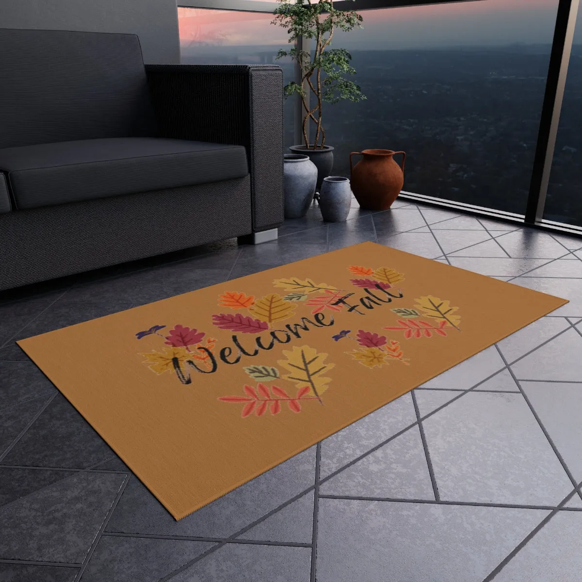 welcome fall Outdoor Rug