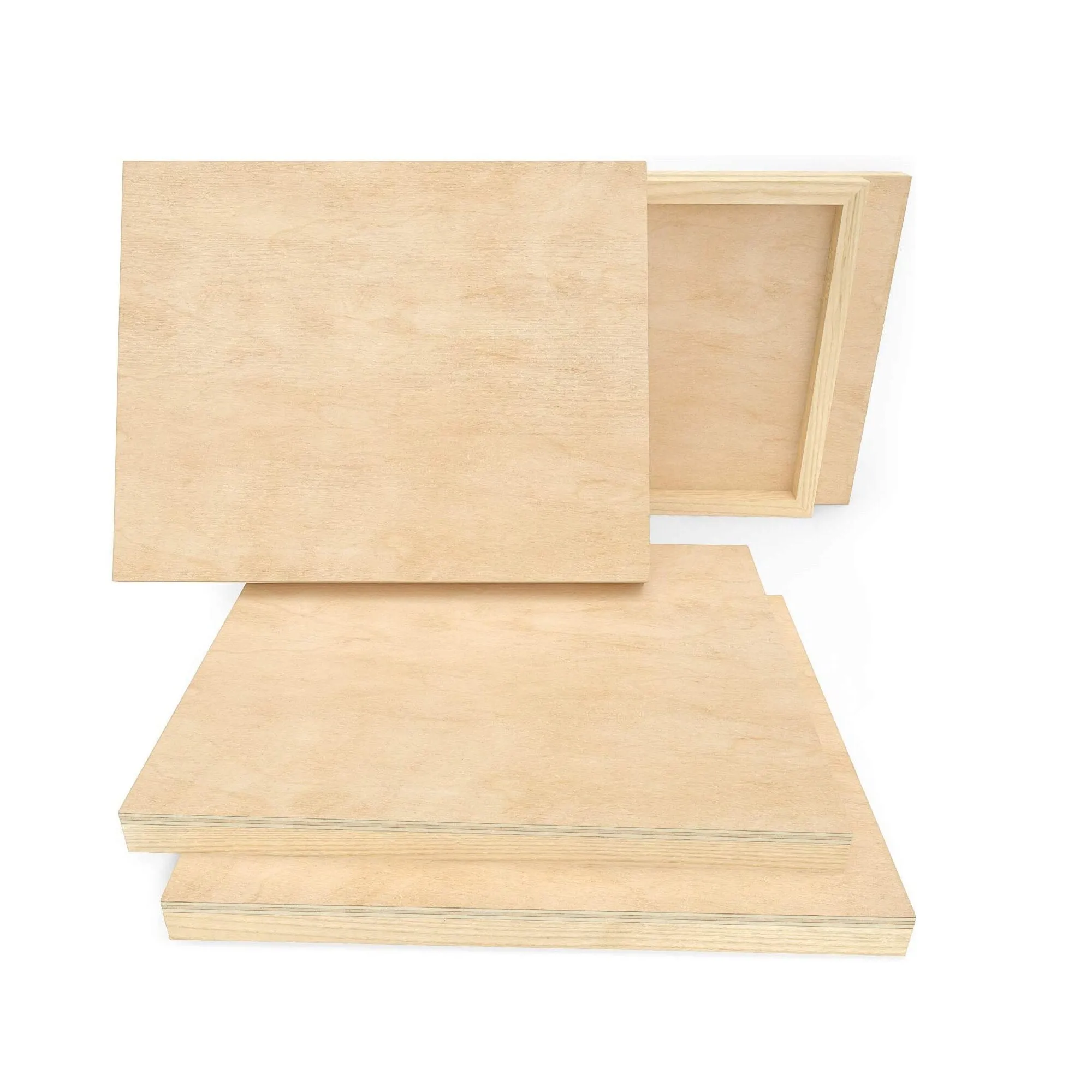 Wooden Canvas Board | 8x8 Inch | Pack of 5 | Birch Wood | Cradled Artist Wood Panels