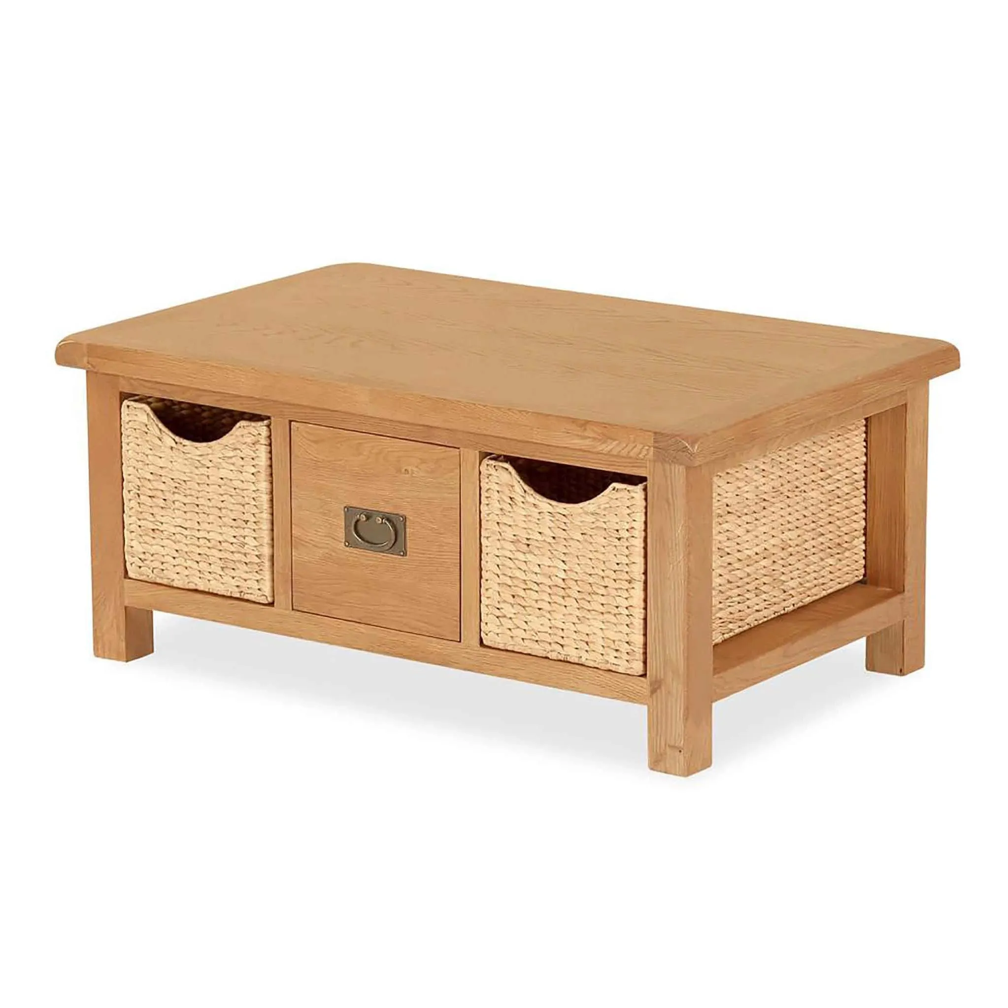 Zelah Oak Coffee Table with Baskets