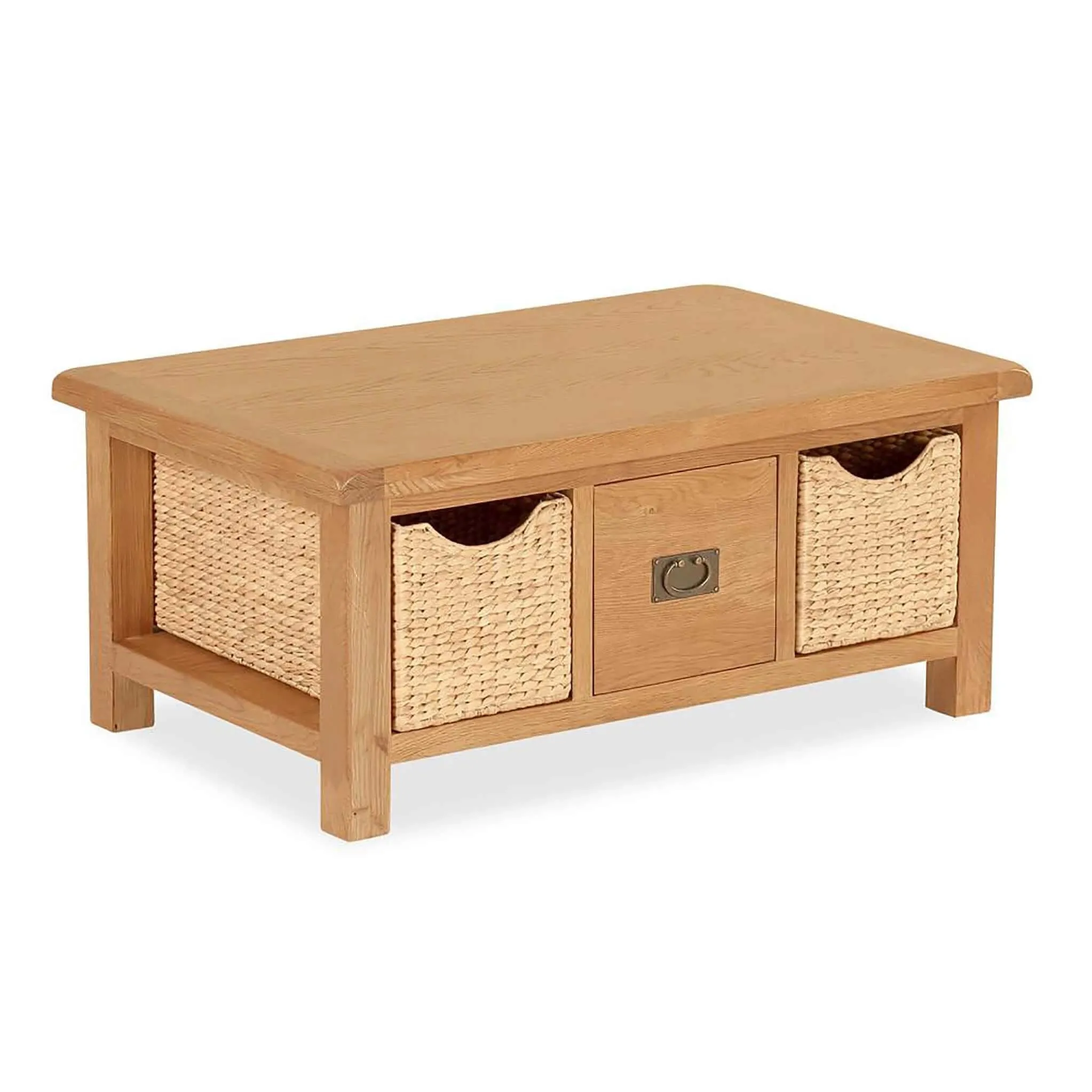 Zelah Oak Coffee Table with Baskets